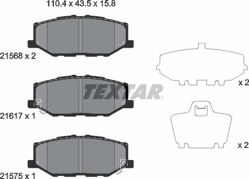 Textar 2156801 - Kit de plaquettes de frein, frein à disque cwaw.fr