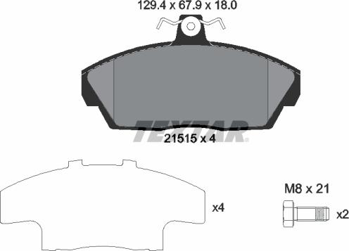 Textar 2151504 - Kit de plaquettes de frein, frein à disque cwaw.fr