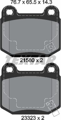 Textar 2158001 - Kit de plaquettes de frein, frein à disque cwaw.fr