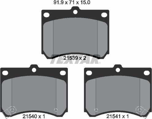 Textar 2153901 - Kit de plaquettes de frein, frein à disque cwaw.fr