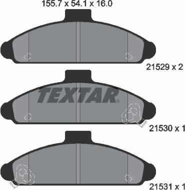 Textar 2152901 - Kit de plaquettes de frein, frein à disque cwaw.fr