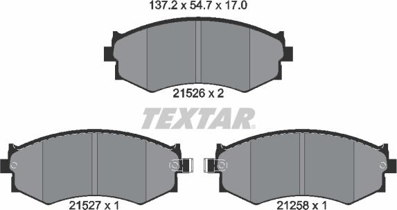 Textar 2152601 - Kit de plaquettes de frein, frein à disque cwaw.fr