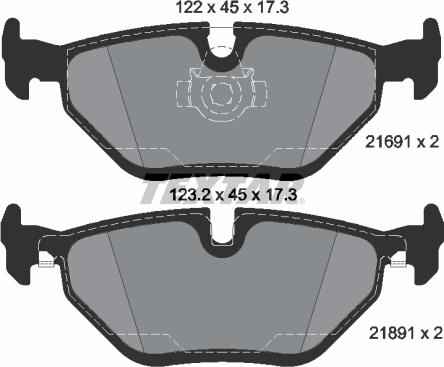 Textar 2169181 - Kit de plaquettes de frein, frein à disque cwaw.fr