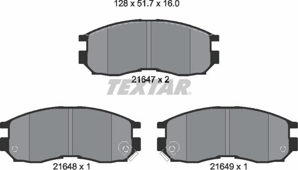 Textar 2164701 - Kit de plaquettes de frein, frein à disque cwaw.fr