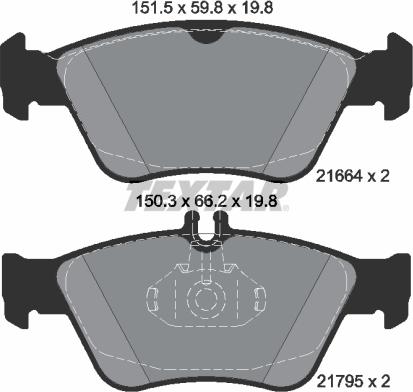 Textar 2166481 - Kit de plaquettes de frein, frein à disque cwaw.fr