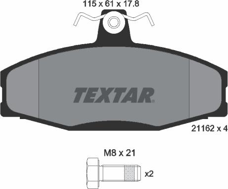 Textar 2166201 - Kit de plaquettes de frein, frein à disque cwaw.fr