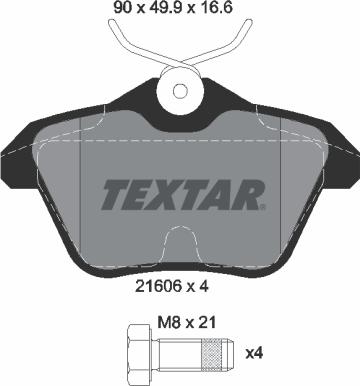 Textar 2160601 - Kit de plaquettes de frein, frein à disque cwaw.fr