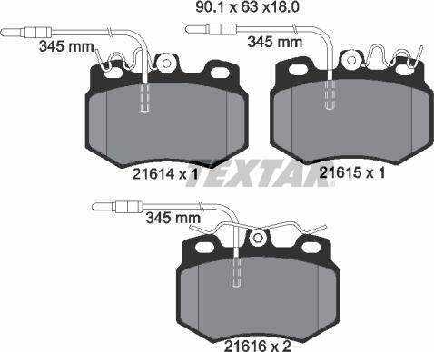 Textar 89011600 - Kit de freins, frein à disques cwaw.fr