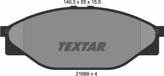 Textar 2168901 - Kit de plaquettes de frein, frein à disque cwaw.fr