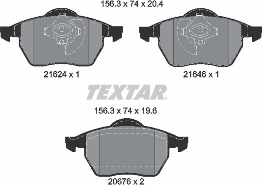 Textar 2162402 - Kit de plaquettes de frein, frein à disque cwaw.fr