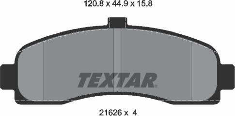 Textar 2162601 - Kit de plaquettes de frein, frein à disque cwaw.fr