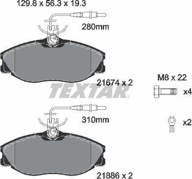 Textar 2167403 - Kit de plaquettes de frein, frein à disque cwaw.fr