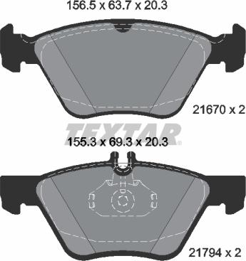 Textar 2167081 - Kit de plaquettes de frein, frein à disque cwaw.fr