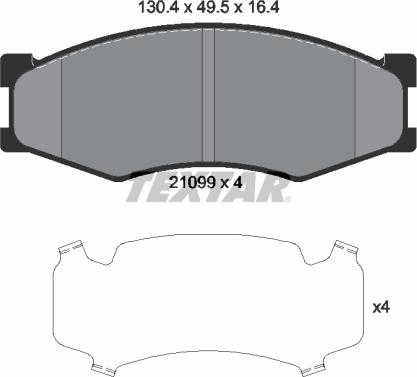 Textar 2109901 - Kit de plaquettes de frein, frein à disque cwaw.fr