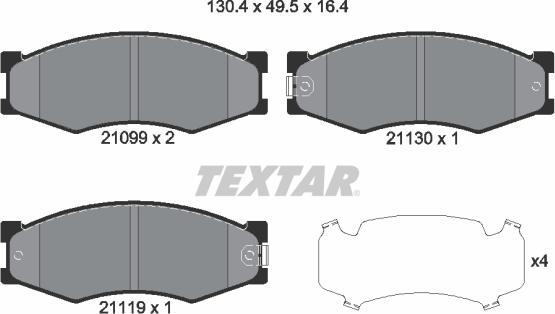 Textar 2109902 - Kit de plaquettes de frein, frein à disque cwaw.fr