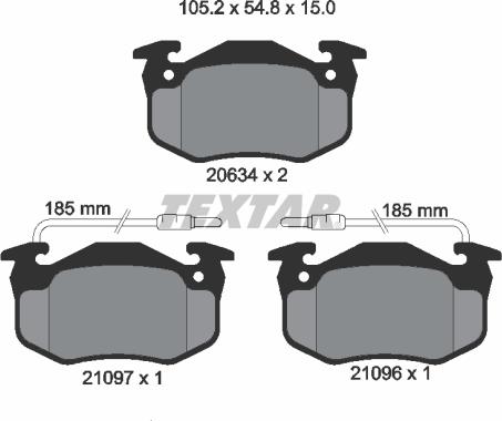 Textar 2109601 - Kit de plaquettes de frein, frein à disque cwaw.fr