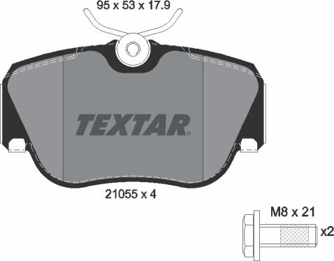 Textar 2105503 - Kit de plaquettes de frein, frein à disque cwaw.fr