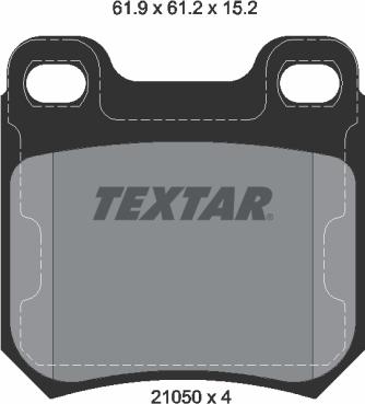 Textar 2105002 - Kit de plaquettes de frein, frein à disque cwaw.fr