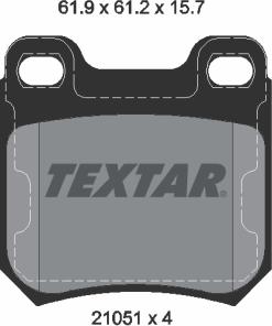 Textar 2105101 - Kit de plaquettes de frein, frein à disque cwaw.fr