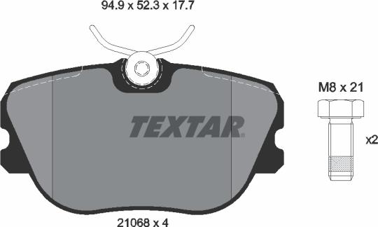 Textar 2106804 - Kit de plaquettes de frein, frein à disque cwaw.fr