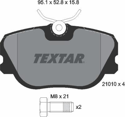 Textar 2101003 - Kit de plaquettes de frein, frein à disque cwaw.fr