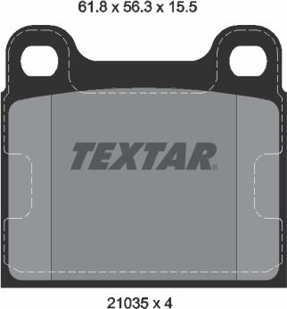 Textar 2103501 - Kit de plaquettes de frein, frein à disque cwaw.fr