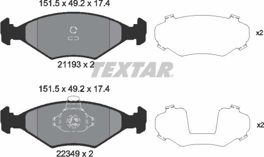 Textar 2119303 - Kit de plaquettes de frein, frein à disque cwaw.fr