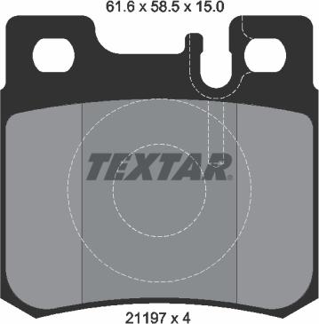 Textar 2119701 - Kit de plaquettes de frein, frein à disque cwaw.fr