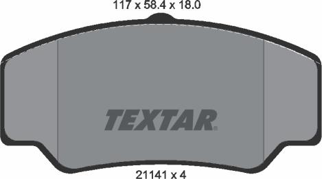 Textar 2114103 - Kit de plaquettes de frein, frein à disque cwaw.fr