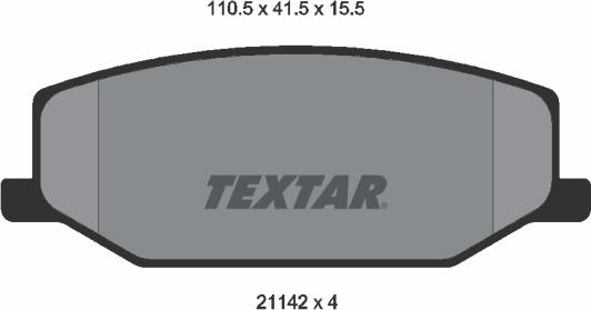 Textar 2114202 - Kit de plaquettes de frein, frein à disque cwaw.fr