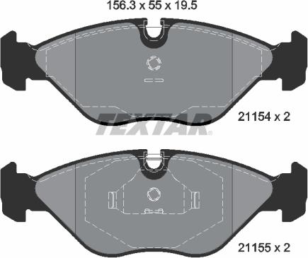 Textar 2115402 - Kit de plaquettes de frein, frein à disque cwaw.fr