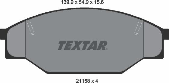 Textar 2115801 - Kit de plaquettes de frein, frein à disque cwaw.fr