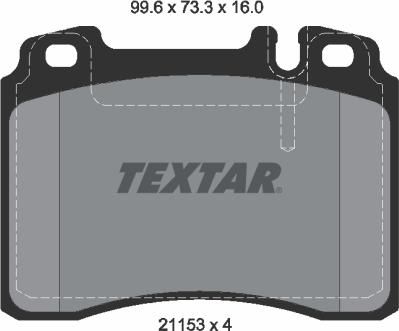 Textar 2115305 - Kit de plaquettes de frein, frein à disque cwaw.fr