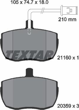 Textar 2116002 - Kit de plaquettes de frein, frein à disque cwaw.fr