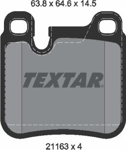 Textar 2116301 - Kit de plaquettes de frein, frein à disque cwaw.fr