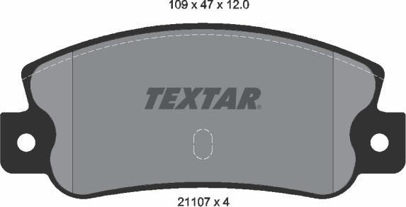 Textar 2110701 - Kit de plaquettes de frein, frein à disque cwaw.fr