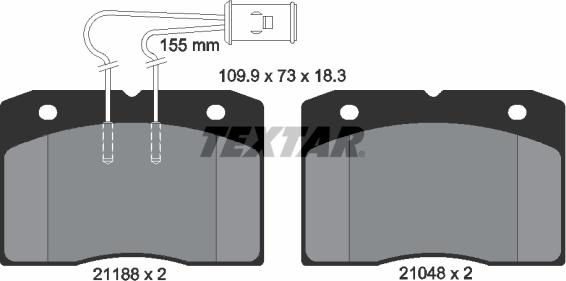 Textar 2118801 - Kit de plaquettes de frein, frein à disque cwaw.fr