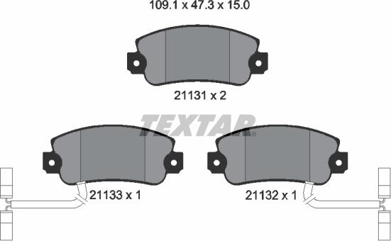 Textar 2113103 - Kit de plaquettes de frein, frein à disque cwaw.fr