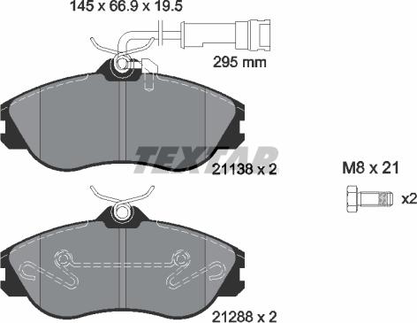 Textar 2113802 - Kit de plaquettes de frein, frein à disque cwaw.fr