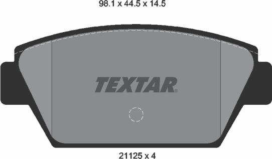 Textar 2112503 - Kit de plaquettes de frein, frein à disque cwaw.fr