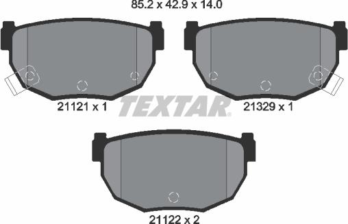 Textar 2112102 - Kit de plaquettes de frein, frein à disque cwaw.fr