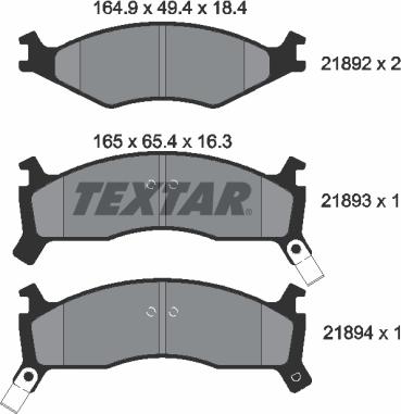 Textar 2189202 - Kit de plaquettes de frein, frein à disque cwaw.fr