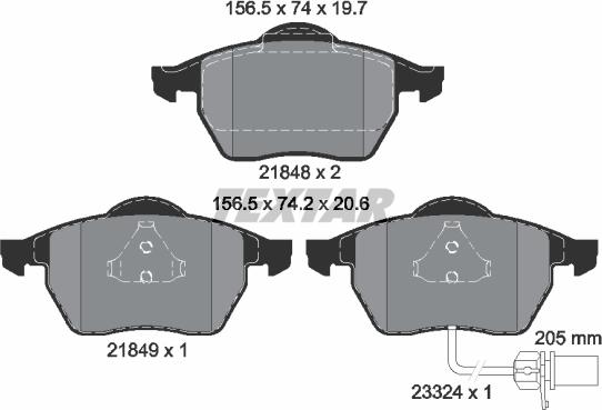 Textar 2184903 - Kit de plaquettes de frein, frein à disque cwaw.fr