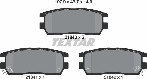 Textar 2184002 - Kit de plaquettes de frein, frein à disque cwaw.fr