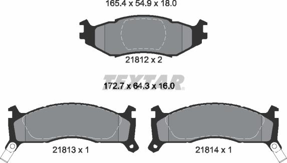 Textar 2181201 - Kit de plaquettes de frein, frein à disque cwaw.fr