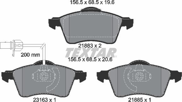 Textar 2188501 - Kit de plaquettes de frein, frein à disque cwaw.fr