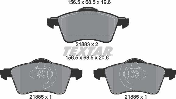 Textar 2188302 - Kit de plaquettes de frein, frein à disque cwaw.fr