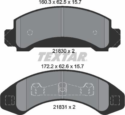 Textar 2183001 - Kit de plaquettes de frein, frein à disque cwaw.fr