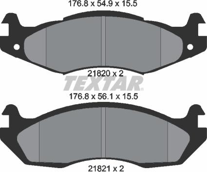 Textar 2182001 - Kit de plaquettes de frein, frein à disque cwaw.fr