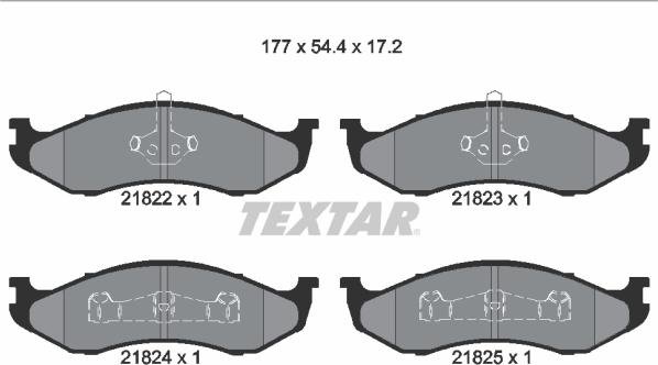 Textar 2182202 - Kit de plaquettes de frein, frein à disque cwaw.fr